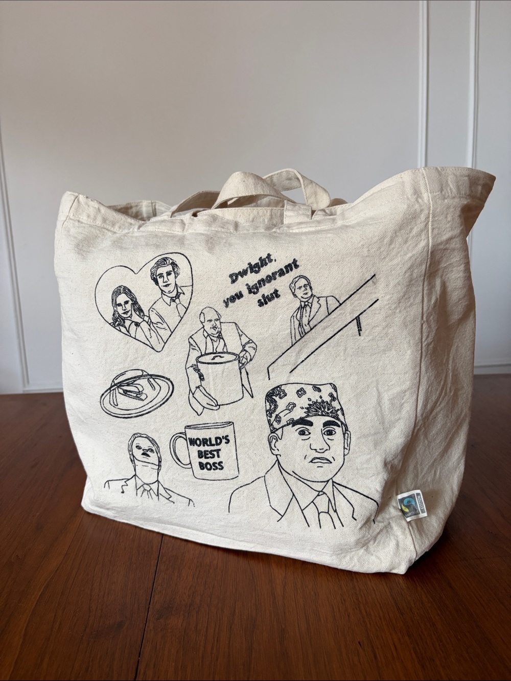 “The Office” Large Silkscreened Canvas Tote Bag
